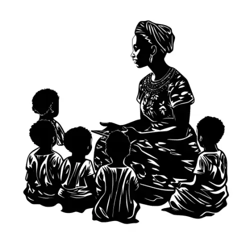 African Woman Scene Silhouette SVG Design | SVG Files for Cricut & Print