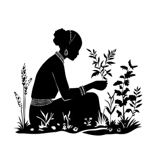 African Woman Scene Silhouette SVG Design | SVG Files for Cricut & Print