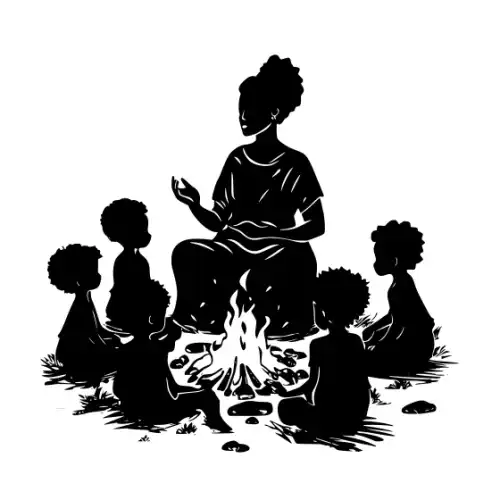 African Woman Scene Silhouette SVG Design | SVG Files for Cricut & Print