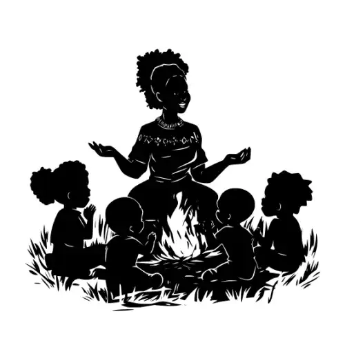 African Woman Scene Silhouette SVG Design | SVG Files for Cricut & Print