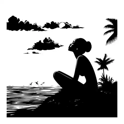 African Woman Scene Silhouette SVG Design | SVG Files for Cricut & Print