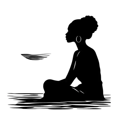 African Woman Scene Silhouette SVG Design | SVG Files for Cricut & Print