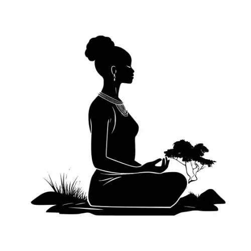 African Woman Scene Silhouette SVG Design | SVG Files for Cricut & Print