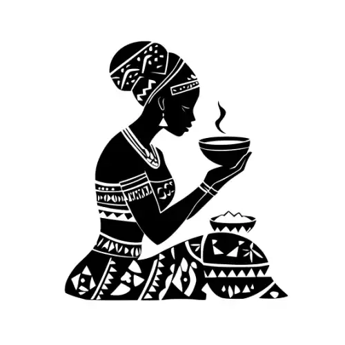 African Woman Scene Silhouette SVG Design | SVG Files for Cricut & Print