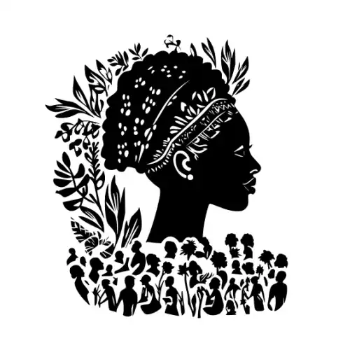 African Woman Scene Silhouette SVG Design | SVG Files for Cricut & Print