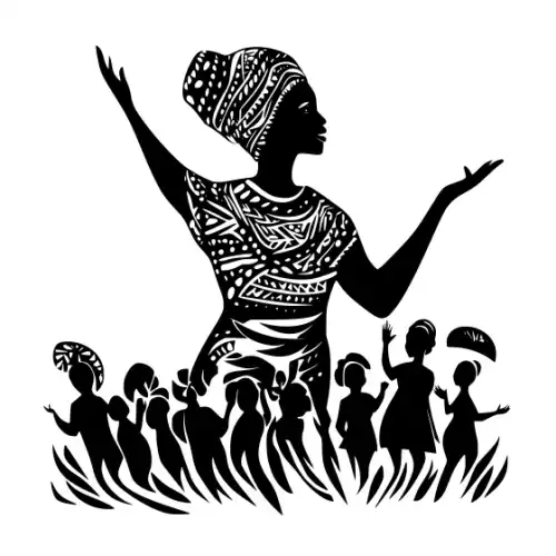 African Woman Scene Silhouette SVG Design | SVG Files for Cricut & Print