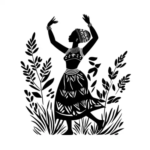 African Woman Scene Silhouette SVG Design | SVG Files for Cricut & Print