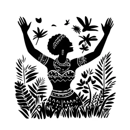 African Woman Scene Silhouette SVG Design | SVG Files for Cricut & Print