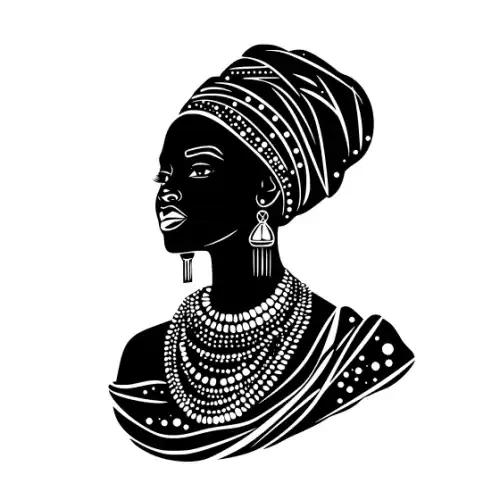 African Woman Scene Silhouette SVG Design | SVG Files for Cricut & Print