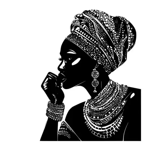 African Woman Scene Silhouette SVG Design | SVG Files for Cricut & Print