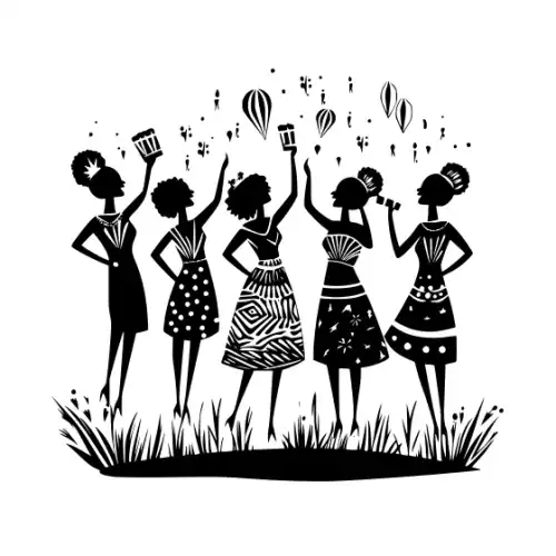 African Woman Scene Silhouette SVG Design | SVG Files for Cricut & Print