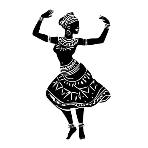 African Woman Scene Silhouette SVG Design | SVG Files for Cricut & Print