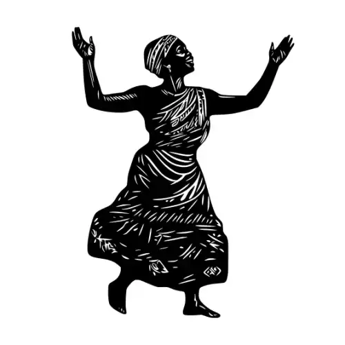 African Woman Scene Silhouette SVG Design | SVG Files for Cricut & Print