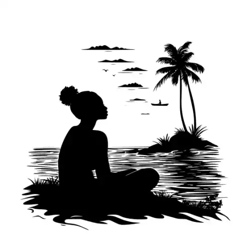 African Woman Scene Silhouette SVG Design | SVG Files for Cricut & Print