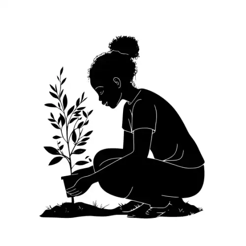 African Woman Scene Silhouette SVG Design | SVG Files for Cricut & Print