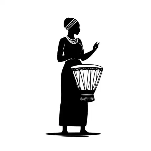 African Woman Scene Silhouette SVG Design | SVG Files for Cricut & Print