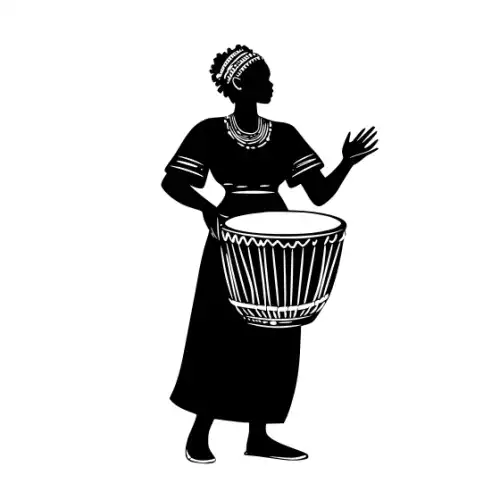 African Woman Scene Silhouette SVG Design | SVG Files for Cricut & Print