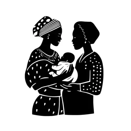 African Woman Scene Silhouette SVG Design | SVG Files for Cricut & Print