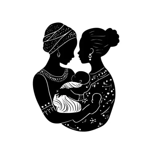 African Woman Scene Silhouette SVG Design | SVG Files for Cricut & Print