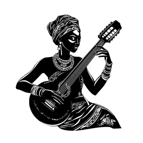 African Woman Scene Silhouette SVG Design | SVG Files for Cricut & Print