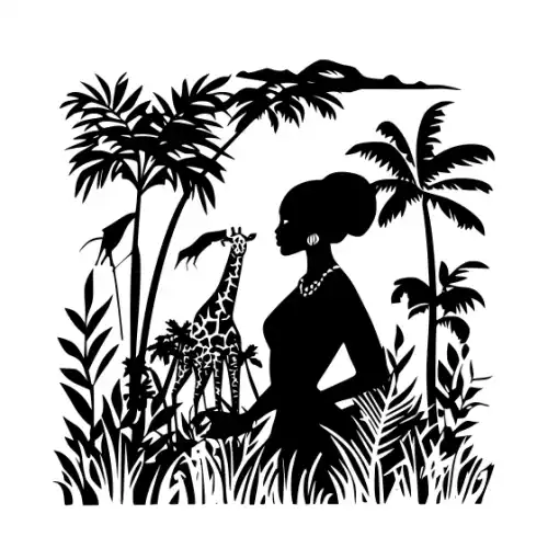 African Woman Scene Silhouette SVG Design | SVG Files for Cricut & Print