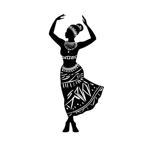 African Woman Scene Silhouette SVG Design | SVG Files for Cricut & Print