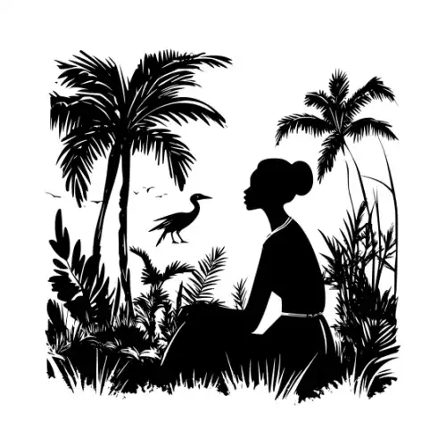 African Woman Scene Silhouette SVG Design | SVG Files for Cricut & Print