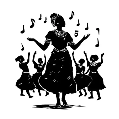 African Woman Scene Silhouette SVG Design | SVG Files for Cricut & Print