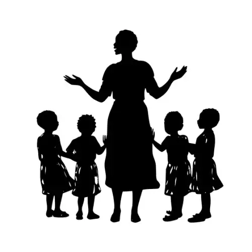 African Woman Scene Silhouette SVG Design | SVG Files for Cricut & Print