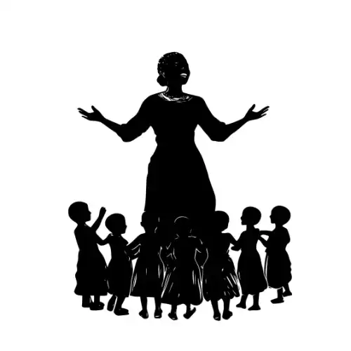 African Woman Scene Silhouette SVG Design | SVG Files for Cricut & Print