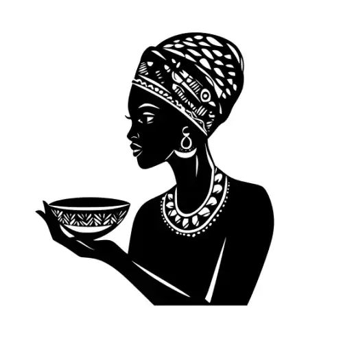 African Woman Scene Silhouette SVG Design | SVG Files for Cricut & Print