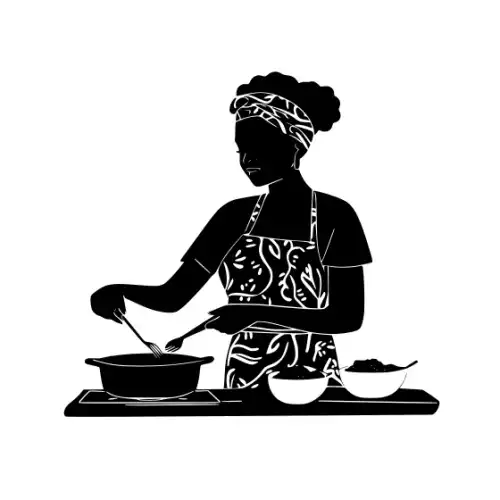 African Woman Scene Silhouette SVG Design | SVG Files for Cricut & Print