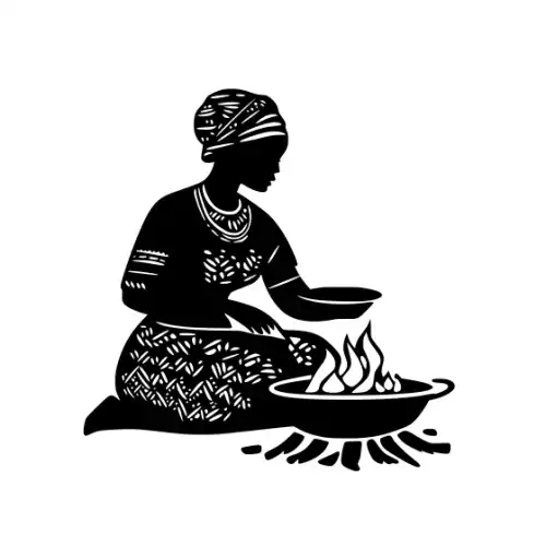 African Woman Scene Silhouette SVG Design | SVG Files for Cricut & Print