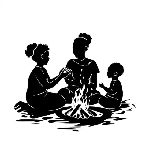 African Woman Scene Silhouette SVG Design | SVG Files for Cricut & Print