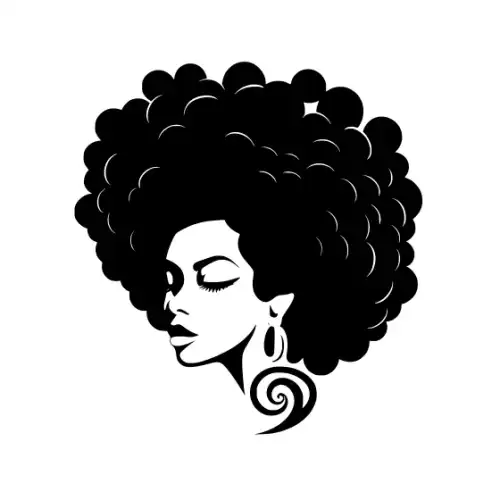 Afro Lady Face Silhouette SVG Design | SVG Files for Cricut & Print