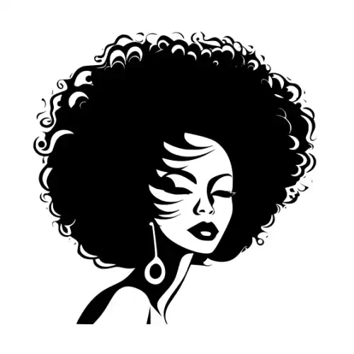 Afro Lady Face Silhouette SVG Design | SVG Files for Cricut & Print