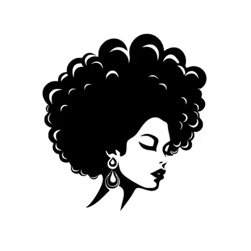Afro Lady Face Silhouette SVG Design | SVG Files for Cricut & Print