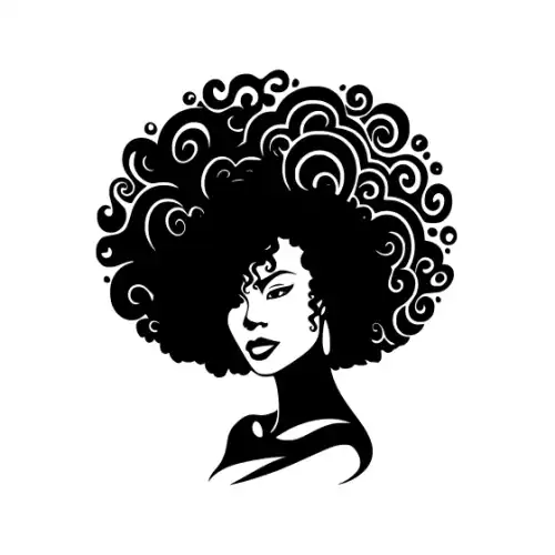 Afro Lady Face Silhouette SVG Design | SVG Files for Cricut & Print