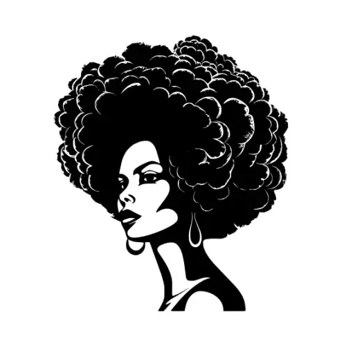 Afro Lady Face Silhouette SVG Design | SVG Files for Cricut & Print