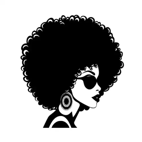 Afro Lady Face Silhouette SVG Design | SVG Files for Cricut & Print