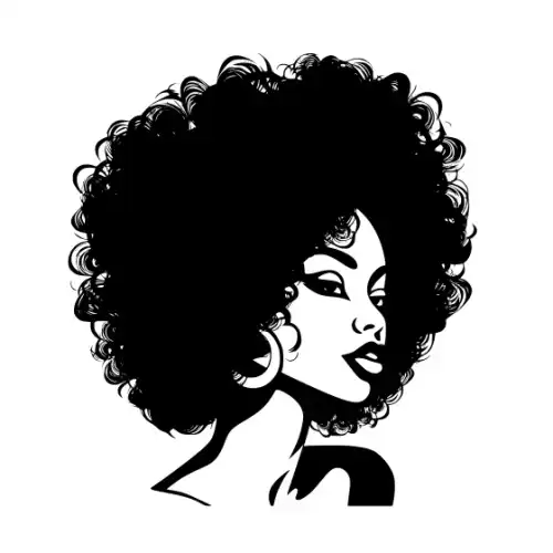 Afro Lady Face Silhouette SVG Design | SVG Files for Cricut & Print