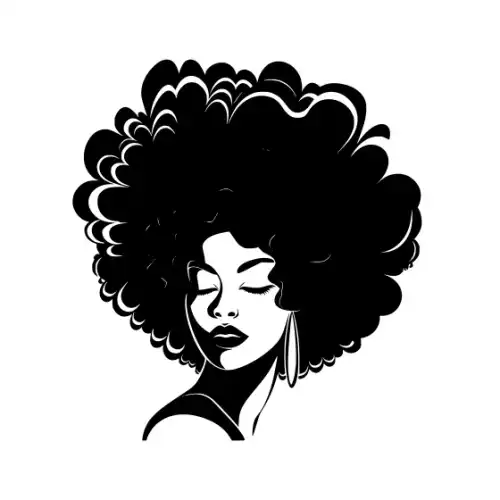 Afro Lady Face Silhouette SVG Design | SVG Files for Cricut & Print