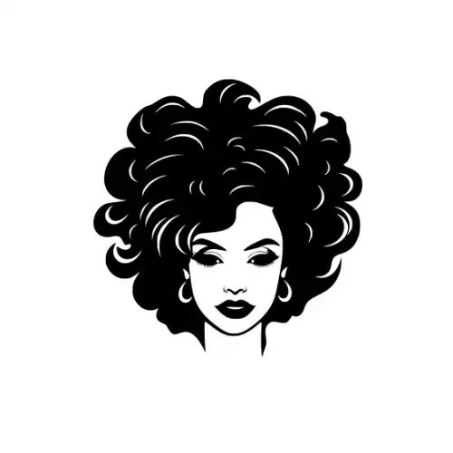Afro Lady Face Silhouette SVG Design | SVG Files for Cricut & Print