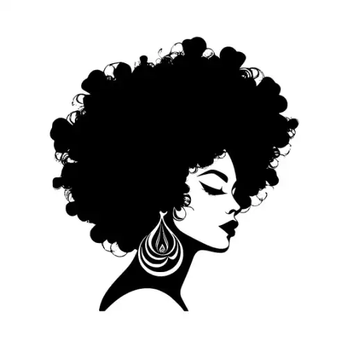 Afro Lady Face Silhouette SVG Design | SVG Files for Cricut & Print