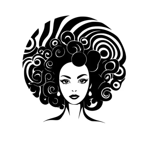 Afro Lady Face Silhouette SVG Design | SVG Files for Cricut & Print
