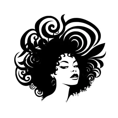 Afro Lady Face Silhouette SVG Design | SVG Files for Cricut & Print