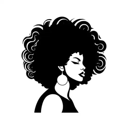 Afro Lady Face Silhouette SVG Design | SVG Files for Cricut & Print