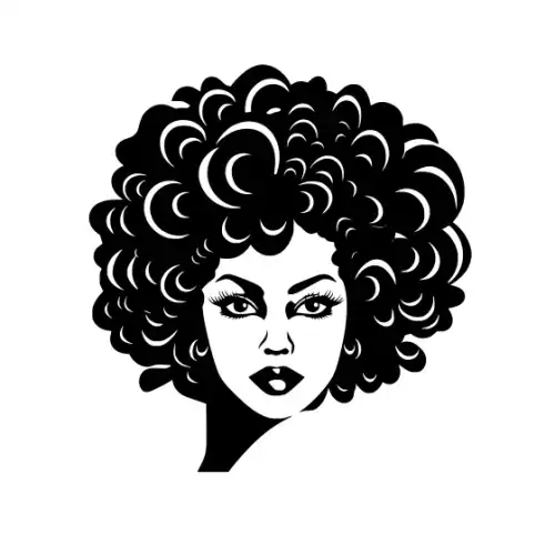 Afro Lady Face Silhouette SVG Design | SVG Files for Cricut & Print