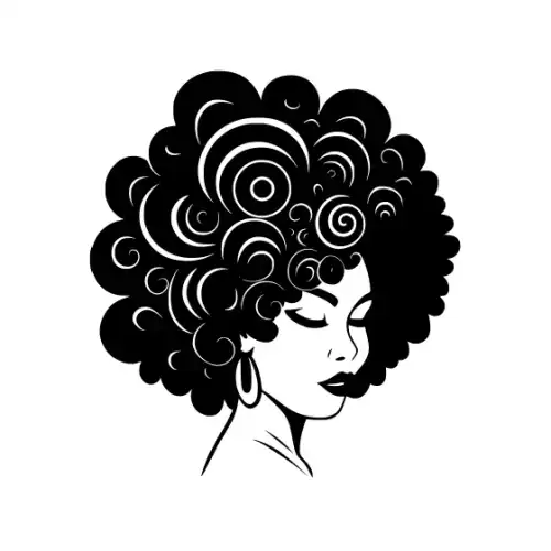 Afro Lady Face Silhouette SVG Design | SVG Files for Cricut & Print