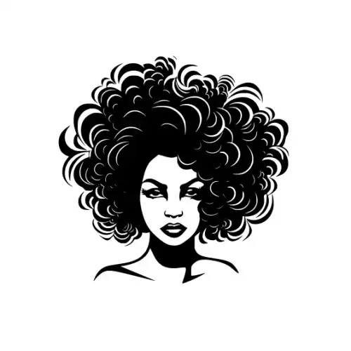 Afro Lady Face Silhouette SVG Design | SVG Files for Cricut & Print